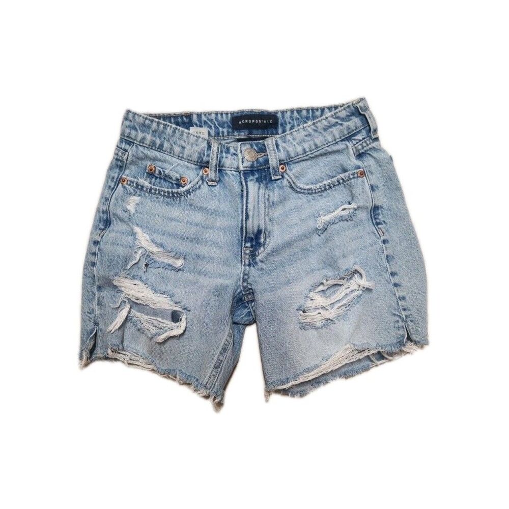 Aeropostale Jean Shorts Women's Baggy Cutoff Shorts  Light Wash Size 000